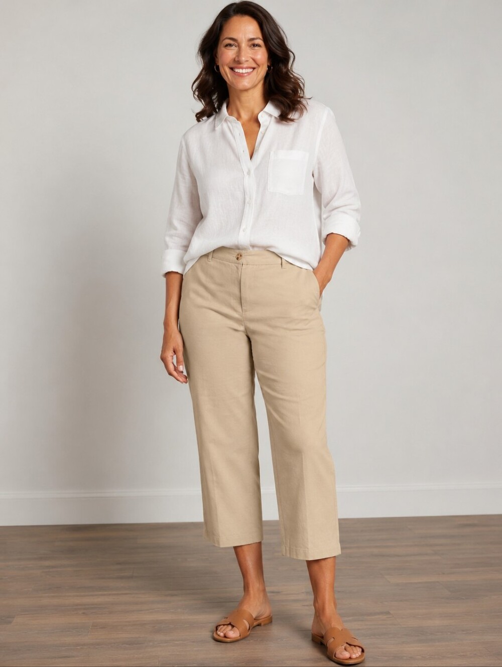 ❤️ J. JILL LINEN BLEND HIGH RISE STRAIGHT CROP PANTS, 16 (33)